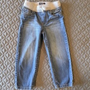OshKosh B'gosh 100% Cotton Toddler Knit Waist With Drawstring Blue Jeans, 3T